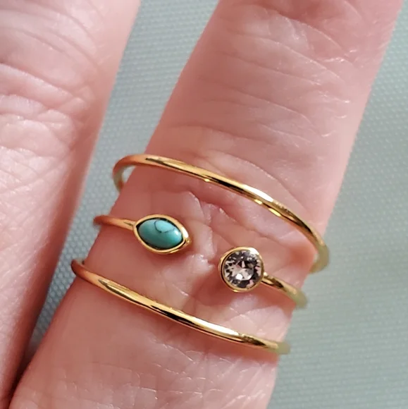 Pura Vida LE Stone 3 Row Ring 💙 - Picture 1 of 2